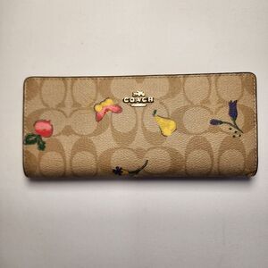 Coach C9591 Slim Wallet In Signature Canvas With Dreamy Veggie Print NWT…